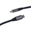 PremiumCord Kabel USB-C samec - USB-C samec, hliníkové krytky konektorov, bavlnený oplet, 2m