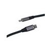 PremiumCord Kabel USB-C samec - USB-C samec, hliníkové krytky konektorov, bavlnený oplet, 2m