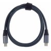 PremiumCord Kabel USB-C samec - USB-C samec, hliníkové krytky konektorov, bavlnený oplet, 2m