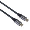 PremiumCord Kabel USB-C samec - USB-C samec, hliníkové krytky konektorov, bavlnený oplet, 2m
