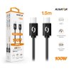 Dátový kábel ALIGATOR POWER 100W, USB-C/USB-C 5A, 1,5m čierny