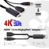 Adaptér HDMI Club3D 1.4 na DisplayPort 1.1 (M/F), napájanie USB, 18 cm