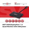 Club3D Video hub MST (Multi Stream Transport) DisplayPort na 4x DisplayPort, napájanie USB