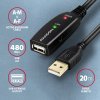 AXAGON ADR-220, USB 2.0 A-M -> A-F aktívny predlžovací / repeater kábel, 20m