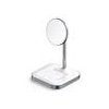 Satechi 2-in-1 Magnetic Wireless Charging Stand - White Aluminium