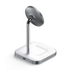 Satechi 2-in-1 Magnetic Wireless Charging Stand - White Aluminium