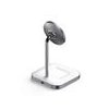 Satechi 2-in-1 Magnetic Wireless Charging Stand - White Aluminium