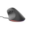 Vertikálna myš Natec CRAKE 2 PRO/Vertikálna/Optická/Pre pravákov/12 400 DPI/Drôtové USB-A/Čierna