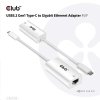 Aktívny USB adaptér Club3D 3.2 Typ C na LAN (Gigabit Ethernet - 1Gb), 20 cm