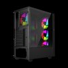 Gembird Fornax 4000 ARGB/Midi Tower/Transpar./Čierna