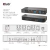 Sieťový prepínač Club3D - Prepínač, HDMI KVM prepínač - Dual HDMI 4K 60Hz