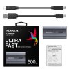 ADATA Externí SSD 500GB SE880, USB-C 3.2 Gen 2x2, R:2000/W:2000MB/s, šedá
