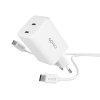 iStores by Epico Ultraboost GaN 45W sieťový adaptér EA45 s 1,2 m USB-C na USB-C kablom - biela