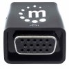 Adaptér Manhattan HDMI na VGA, mikrokonvertor, HDMI samec na VGA samica, audio, čierny
