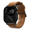 Nomad kožený remienok pre Apple Watch 44-49mm - Modern English Tan/Black Hardware