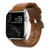 Nomad kožený remienok pre Apple Watch 44-49mm - Modern English Tan/Silver Hardware
