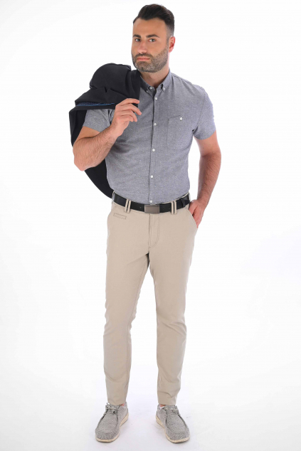 Béžové nohavice Chinos ULTRA SLIM strih, bavlna stretch