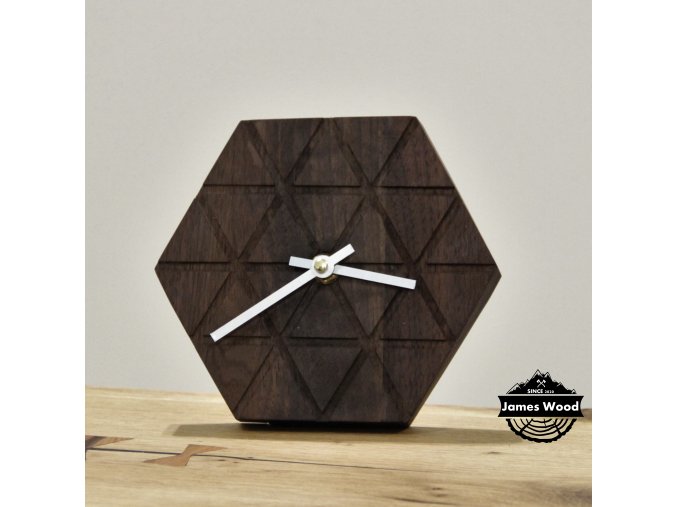 Malé dřevěné hodiny - Hexagon