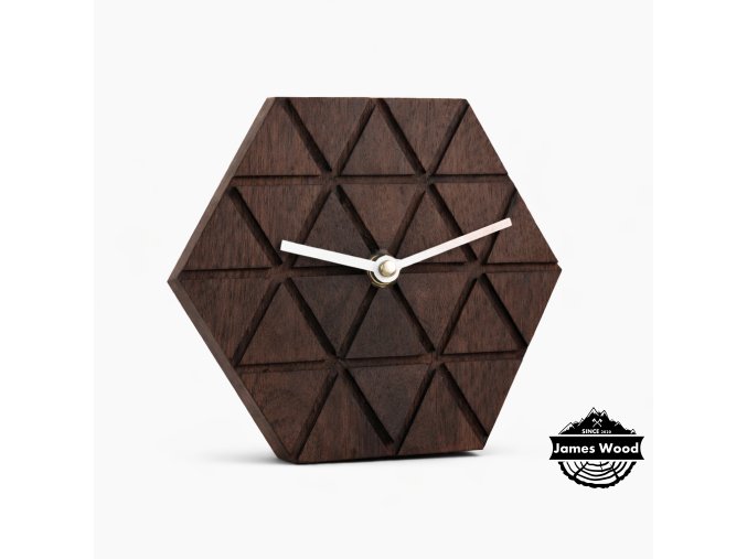 Malé dřevěné hodiny - Hexagon