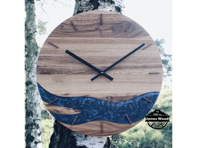 Dřevěné hodiny - RIVER