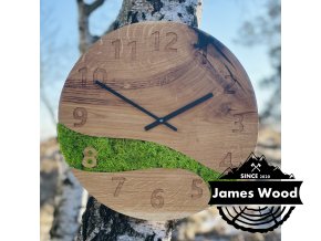 Dřevěné mechové dubové hodiny II