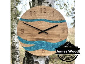 !SLEVA! - Dřevěné dubové hodiny - RIVER II - již vyrobené - ihned k odeslaní II