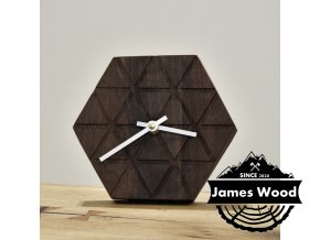 Malé dřevěné hodiny - Hexagon