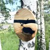 Hodiny z ořechu s černou pryskyřicí