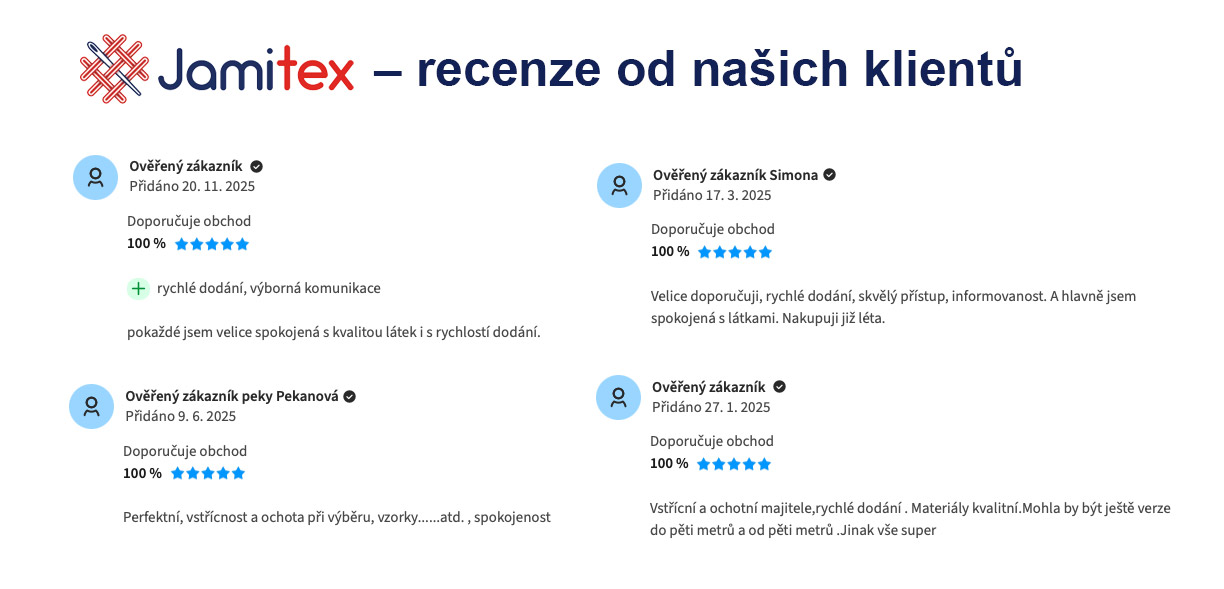 Recenze od zákazníků - Jamitex