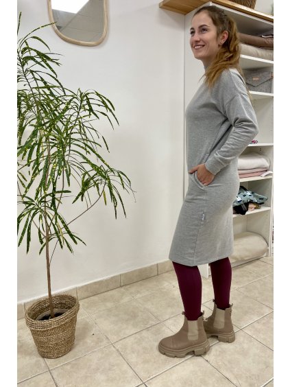 Dámské šaty Ivorin šedá melánž - teplejší