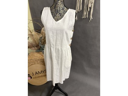 Lněné šaty s knoflíky