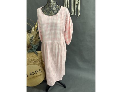 Kostkované mušelínové šaty