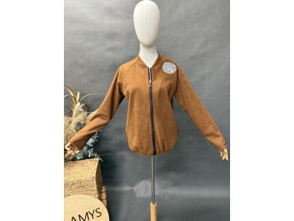 Bomber z broušené kůže