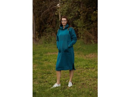 Dlouhé mikinošaty z teplákoviny