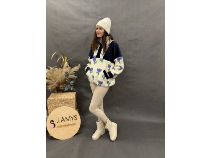 Oversize TEDDY mikina s kapucí – tulipány