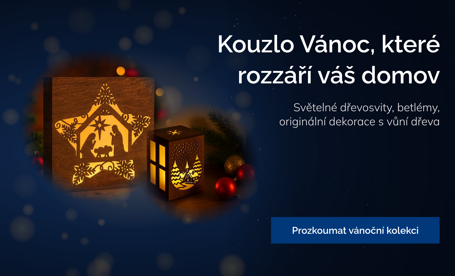Banner směřující na kategorií produktů "Vánoce"