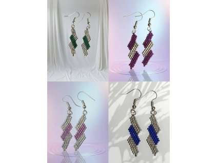 Náušnice Diagonal kombinace se stříbrnou