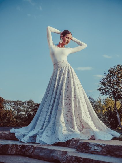 Róba bavlna s viskózou Swan White