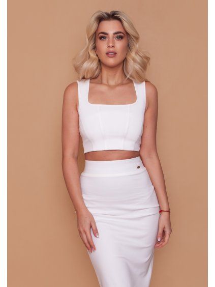 crop top na ramienka biley pištejka