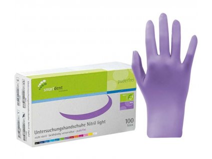 Smart nitrilové vyšetřovací rukavice light, fialové, 100ks, bez pudru