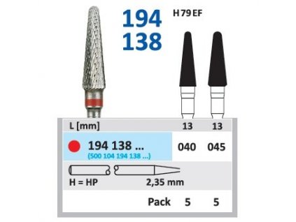 Tvrdokovová fréza - kónus zakulacený, 194138, průměr 4,5mm