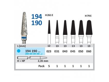 Tvrdokovová fréza - kónus zakulacený, 194190, průměr 5mm