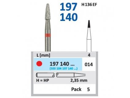 Tvrdokovová fréza - kónus zakulacený, 197140, průměr 1,4mm