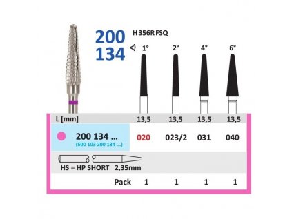 Tvrdokovová fréza - kónus zakulacený, 200134, průměr 3,1mm
