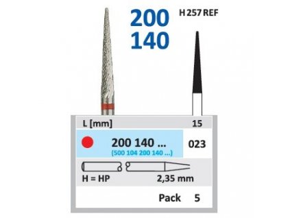 Tvrdokovová fréza - kónus zakulacený, 200140, průměr 2,3mm