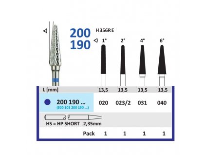 Tvrdokovová fréza - kónus zakulacený, 200190, průměr 2,3mm