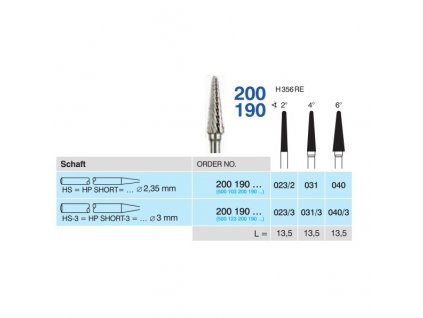 Tvrdokovová fréza - kónus zakulacený, 200190, průměr 2,3mm