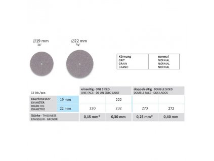 Disk z karbooceli - jednostranný, průměr 19mm, tloušťka 0,30mm