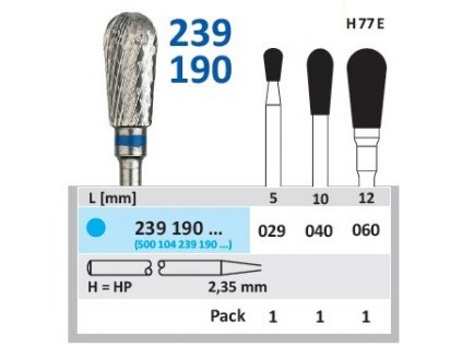 Tvrdokovová fréza - hruška, 239190, průměr 2,9mm