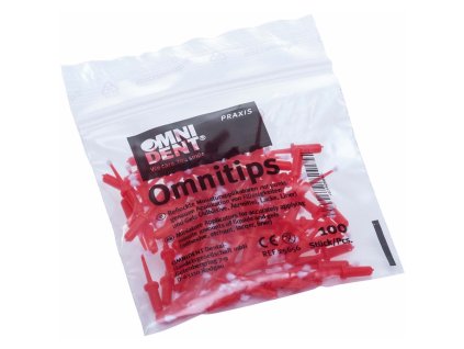 OmniTips - mikroaplikátory, červené, 100ks
